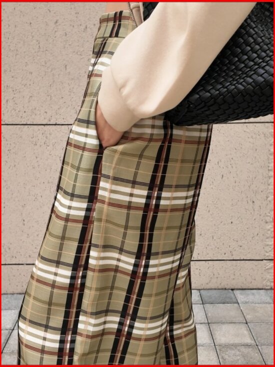 Wide Leg Palazzo Pants Elastic Waist High Rise Casual Trousers with Pockets - Picture 6 of 6